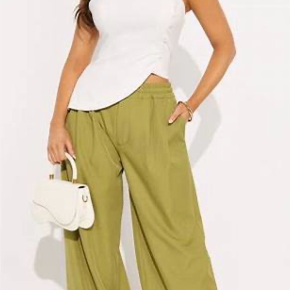 Fashion Nova Eliza Wide-Leg Crape Pants